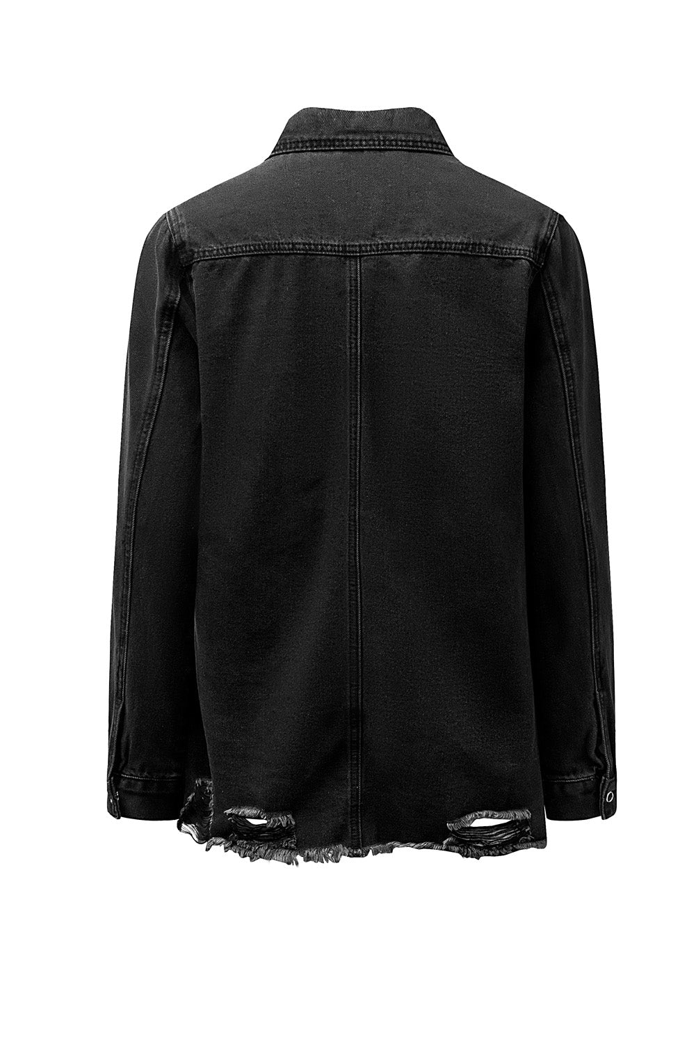 Denim Jacket Black Ripped