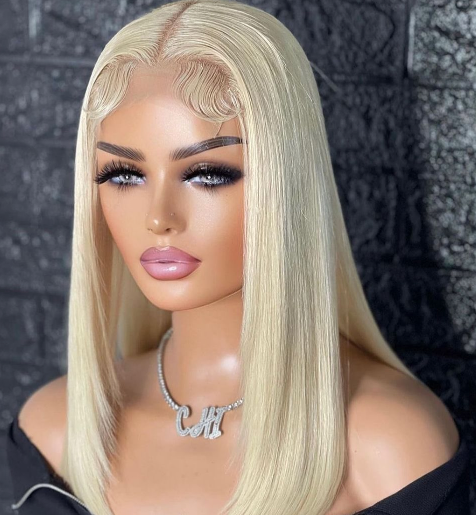ombre blonde color  Bob Lace Wig 100% Virgin Human Hair,Wholesale Peruvian Bob Wig human Hair Lace Front Wigs For Black Women